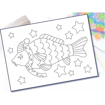 Radost v písku Šablona na pískování Vánoční kapr Varianta: A5 (148 x 210 mm)