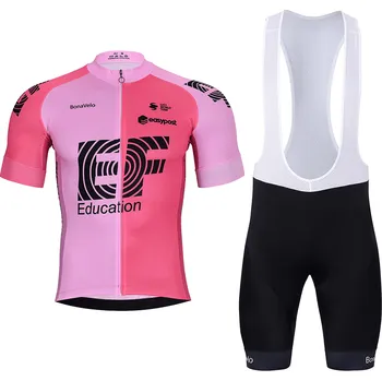 cyklistický dres BONAVELO Cyklistický krátký dres a krátké kalhoty - EDUCATION-EASYPOST24 - černá/růžová