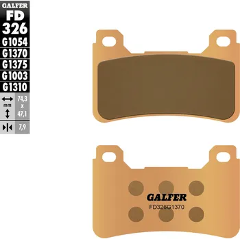 Brzdová destička GALFER brzdové destičky KH390 sintrované barva zlatá STREET přední (HONDA CBR 600RR 05-16, CBR 1000RR 04-16, VFR 800F 14-18, VFR 800X 15-17, CB 1000/1100) (GALFER brzdové destičky KH390 sintrované barva zlatá STREET přední (HONDA CBR 600RR 05-16, CBR 1000