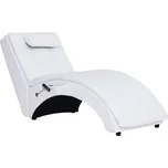 vidaXL Masážní lenoška s polštářem bílá