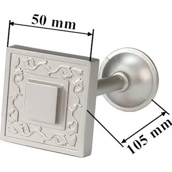 Uchycení závěsů Kvadrát - matná stříbrná