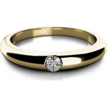 Šperk Couple, Decentní prsten Niko, žluté zlato a zirkon, vel. 57, prům. 18.1 mm, 585-68-1-0096.0Z00.0.57.001