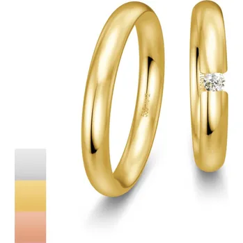 Prsten Snubní prsteny Basic Light III ze žlutého zlata s diamantem nebo zirkonem 4805740-4805739