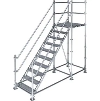 Lešení SCAFOM-RUX Samonosné venkovní schodiště s podestou - výška 2 m