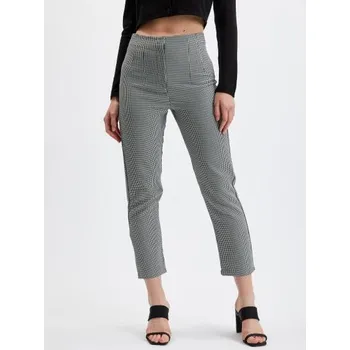Dámské kalhoty Černé dámské vzorované kalhoty