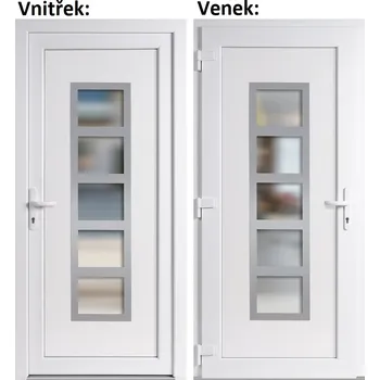 Vchodové dveře Plastové vchodové dveře Soft Lucy Inox bílé 98x198 cm, levé, otevírání VEN