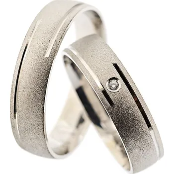 Prsten Snubní prsteny 585/1000 z bílého zlata se zirkonem nebo diamantem 991SN11