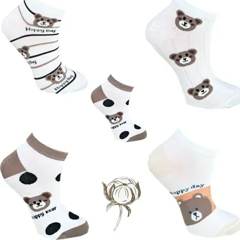 Dámské ponožky Emi Ross Dámské kotníkové ponožky Emiros - Medvídek( 5 párů v balení ) Barva: Mix barva, Velikost: 35-38