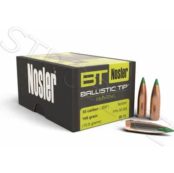 Příslušenství pro sportovní střelbu Střely Nosler Ballistic Tip Hunting .30 cal, dia .308, 168grs