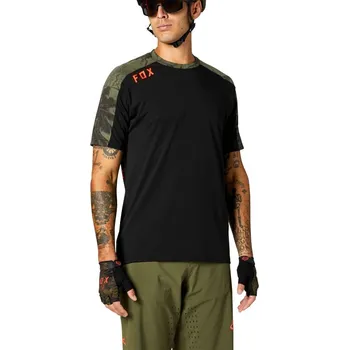 cyklistický dres dres FOX Ranger Dr SS Jersey - Black vel. S