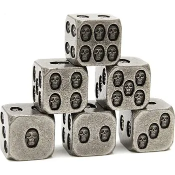 Příslušenství k deskovým hrám imago Sada kovových kostek k6 - lebky (6 ks), barva staroměď