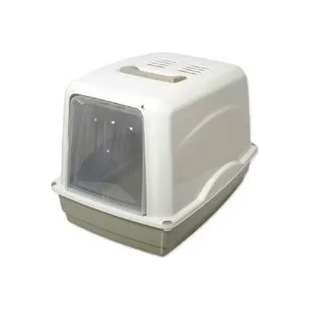 Toaleta pro kočku WC kočka Vicky kryté s filtrem, 54x39x39cm, šedá