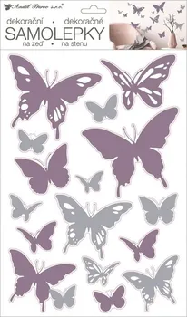 Samolepící dekorace Anděl Přerov Samolepky na zeď motýlci fialoví 42 x 25 cm