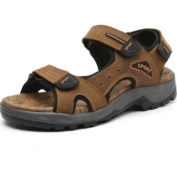 Dámské sandále Kožené pánské sandály s pásky Velikost: 39, Barva (Varianta): světle hnědá 3363