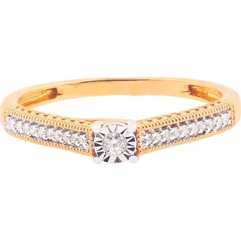 Prsten Prsten ze zlata osázený diamanty R4852