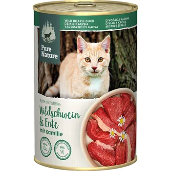 Krmivo pro kočku Pure Nature Cat Adult konzerva Divočák a Kachna s heřmánkem 400g