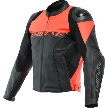 Moto bunda Dainese Dainese RACING 4 letní sportovní kožená bunda černá/fluo-červená vel.56 56