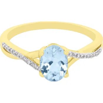 Prsten Zlatý prsten s akvamarínem a diamanty FR959406AQ