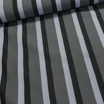 Potahové akrylové plátno (dralon, teflon) na zahradní nábytek, šedé pruhy, š.140cm (látka v metráži)