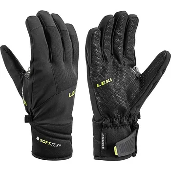 Lyžařské rukavice Leki Progressive 3 S - black-lime vel. 7,5