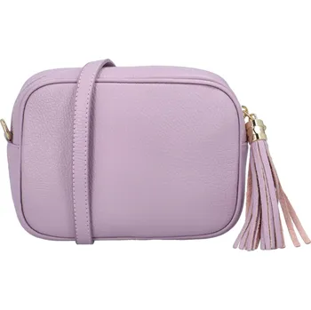 Trendy dámská kožená crossbody Melanie, světle fialová