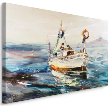 Plátno Námořní Loď A Rybáři Varianta: 30x20