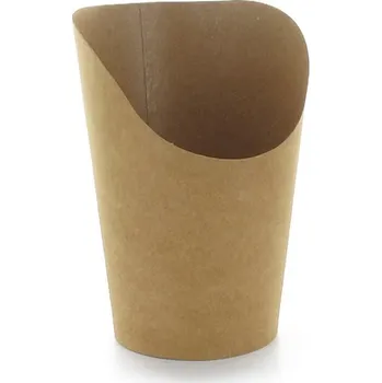 Jednorázové nádobí Gastro obaly EKO kelímek na tortilu, hranolky, churros hnědý 12oz 300g (min. počet 1000ks)