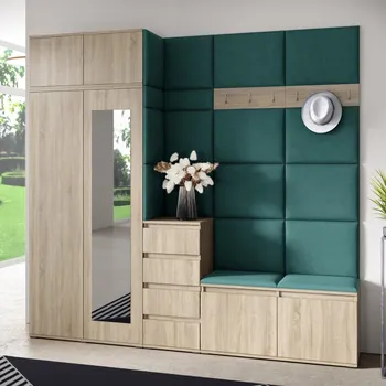 Předsíňová stěna Předsíňová stěna Emi 33 - sonoma Barva panelů: Tmavě zelená - Trinity 28