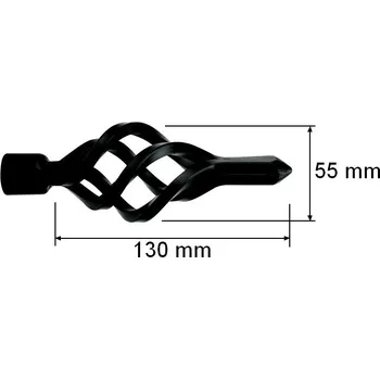 Koncovka pro tyč 16mm Azur - černá