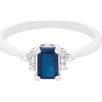 Prsten Zlatý prsten se safírem a diamanty DRF00486SAF