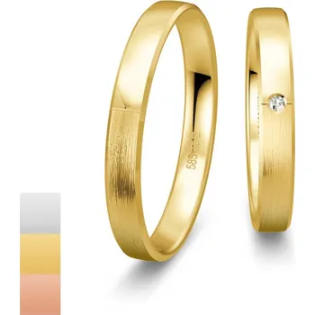 Prsten Snubní prsteny Basic Light ze žlutého zlata s diamantem nebo zirkonem 4805638-4805637