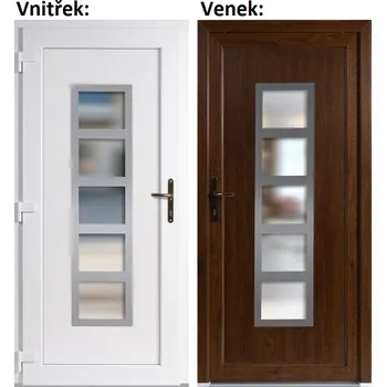 Vchodové dveře Plastové vchodové dveře Soft Lucy Inox zlatý dub/bílá 100x210 cm, levé