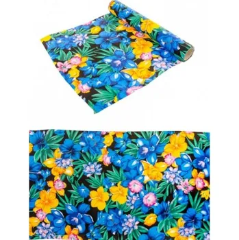 Party dekorace CHAKS Flowers party - Šerpa stolová Tropické květy 28 cm x 5 m