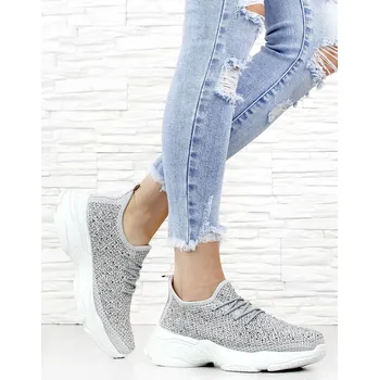 Dámské tenisky Super in Šedé tenisky s kamínky 8070G Velikost: 38