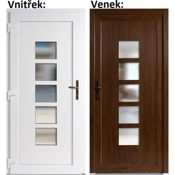 Vchodové dveře Venkovní vchodové dveře Soft Lucy zlatý dub/bílá 98x198 cm, levé