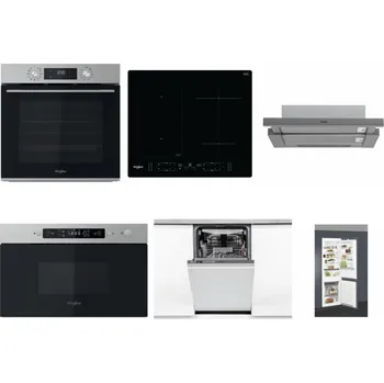 Set domácích spotřebičů WHIRLPOOL OMK58CU1SX + WHIRLPOOL WL B8160 NE + WHIRLPOOL AKR 749/1 IX + WHIRLPOOL MBNA910X + WHIRLPOOL WSIO 3O34 PFE X + WHIRLPOOL ART 66112