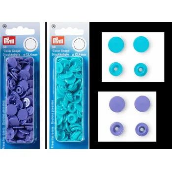 Plastové patentky Prym Color Snaps, kulaté barva: tyrkysová