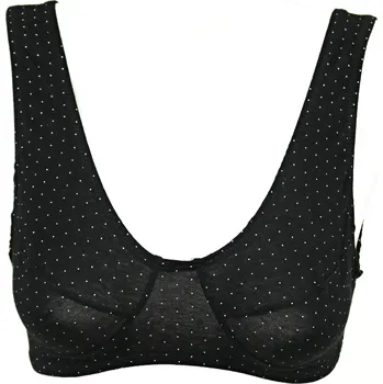 Podprsenka FANNIFEN Dámská bavlněná lambáda podprsenka černá s puntíkem Velikost: 100/C