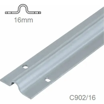 Pohon brány Omega vodicí profil U ø 16 mm pro posuvné brány, pozinkovaný i po hranách - 1-metrový kus omega profilu C902/16