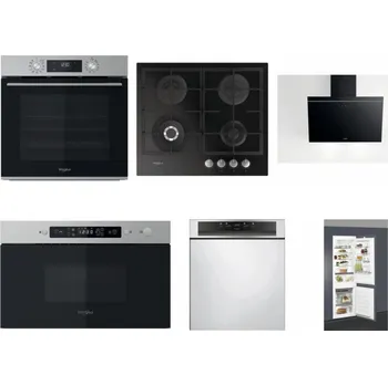 Set domácích spotřebičů WHIRLPOOL OMK58CU1SX + WHIRLPOOL GOFL 629/NB + WHIRLPOOL AKR 62F LT K + WHIRLPOOL MBNA910X + WHIRLPOOL WBC 3C34 PF X + WHIRLPOOL ART 66112