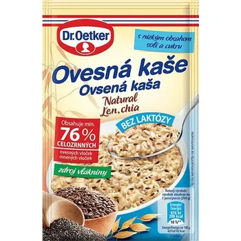 Recenze Dr. Oetker Ovesná kaše bez laktózy 54 g Natural len/chia
