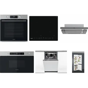 Set domácích spotřebičů WHIRLPOOL OMK58CU1SX + WHIRLPOOL WL S7260 NE + WHIRLPOOL AKR 749/1 IX + WHIRLPOOL MBNA910X + WHIRLPOOL WSIO 3O34 PFE X + WHIRLPOOL ART 66112