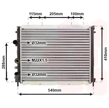 Chladič motoru Chladič, chlazení motoru VAN WEZEL 43002231
