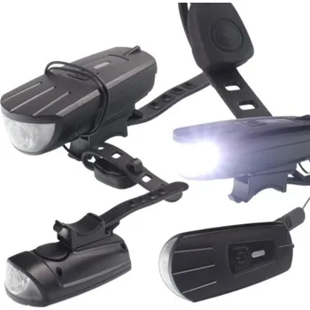 Cyklosvítilna Světlo na kolo přední LED s dobíjením a zvonkem