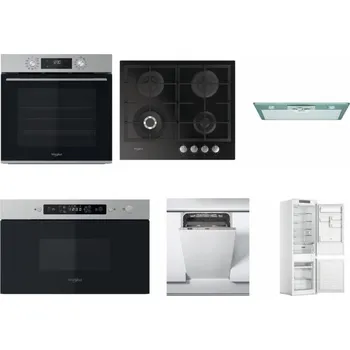 Set domácích spotřebičů WHIRLPOOL OMK58CU1SX + WHIRLPOOL GOFL 629/NB + WHIRLPOOL AKR 650/1 IX + WHIRLPOOL MBNA910X + WHIRLPOOL WSIC 3M27 C + WHIRLPOOL WHC18 T311