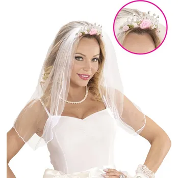 Karnevalový doplněk Čelenka - Růžičky se závojem