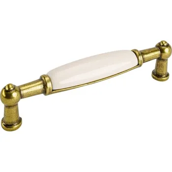 Nábytkové kování Gamet ARDENIA II staromosaz/porcelán 96 mm
