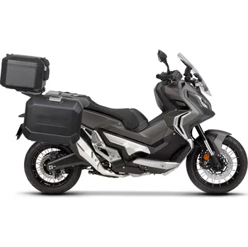 Zavazadlo na motocykl Kompletní sada černých hliníkových kufrů SHAD TERRA BLACK , 37L topcase 36L/36L boční kufry, včetně montážní sady a plotny SHAD HONDA X-ADV 750 130.kitTERRAbig37-33B