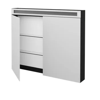 Koupelnový nábytek Dřevojas Dvoudveřová galerka AIR GA2OE 100 - L03 Antracit vysoký lesk