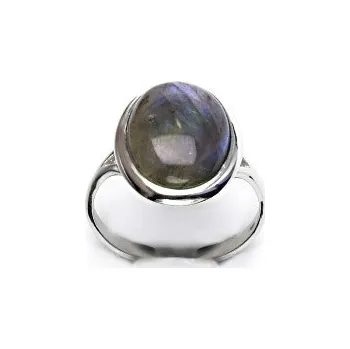 Prsten Stříbrný prsten, přírodní labradorit, 16 x 12 mm, T 1455